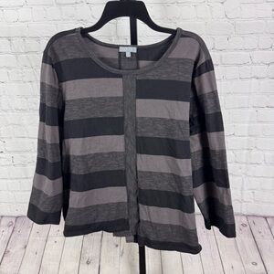 Habitat Clothes To Live In Black and Gray Asymmetrical Hemline Top Size XL